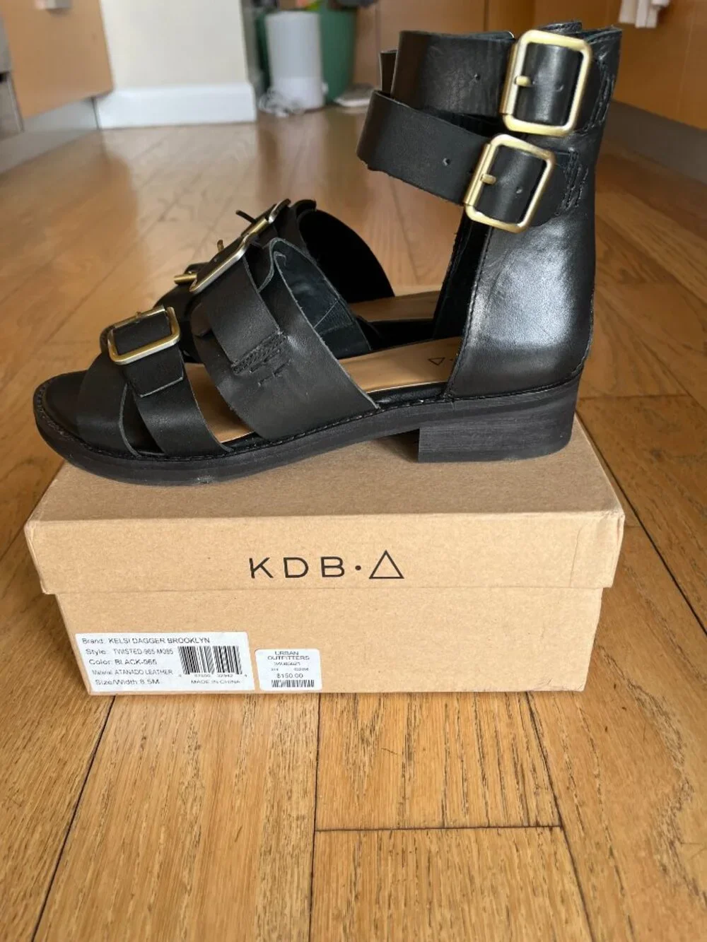 Kelsi Dagger Brooklyn Twisted Leather Sandals NIB, Size 8.5